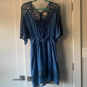 Tracy Reese blue silk dress, Size 6, vintage style